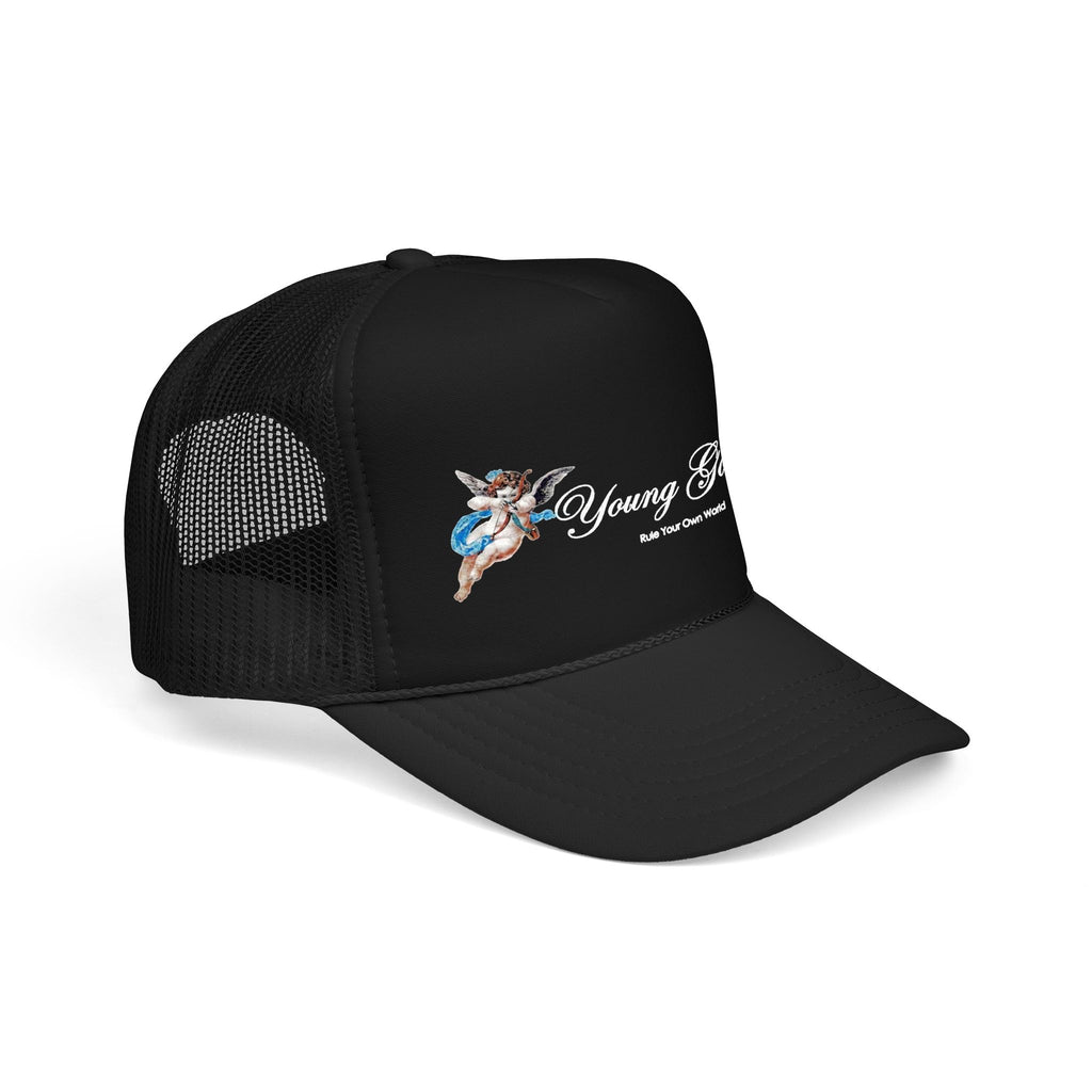 Young Gods Foam Trucker Hat — Retro Cherub Logo Cap