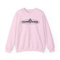 Cross Crewneck Sweatshirt — Minimal Chest Emblem