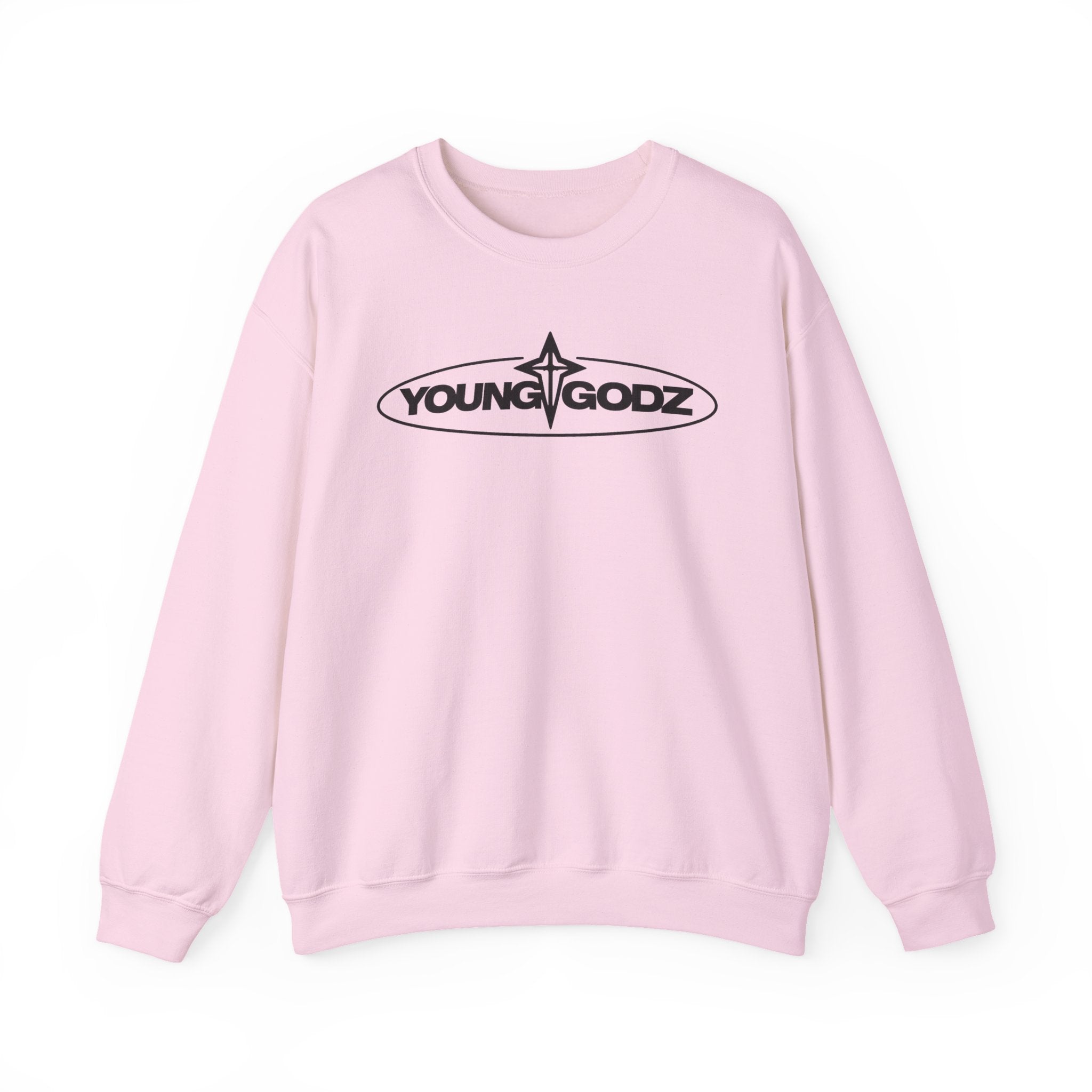 Cross Crewneck Sweatshirt — Minimal Chest Emblem