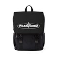 Cross Emblem Backpack – Casual Black Shoulder Backpack with Small Angel Wings Accent