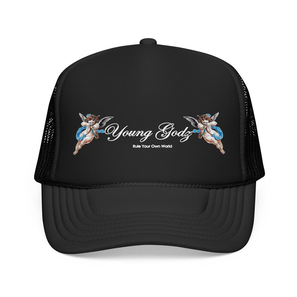 Young Gods Foam Trucker Hat — Retro Cherub Logo Cap