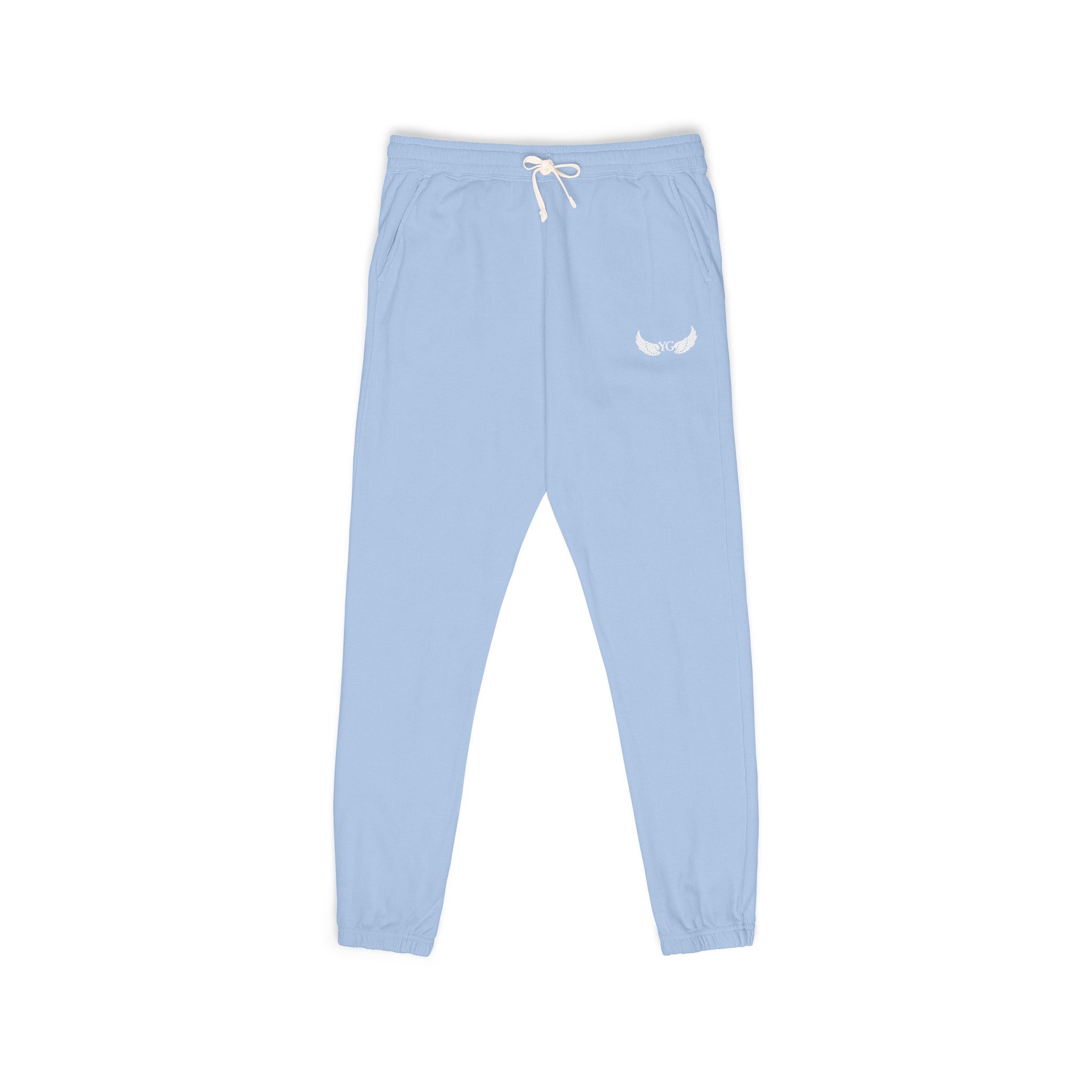 Winged Emblem Sweatpants — Minimal Angel Wings Fleece Joggers