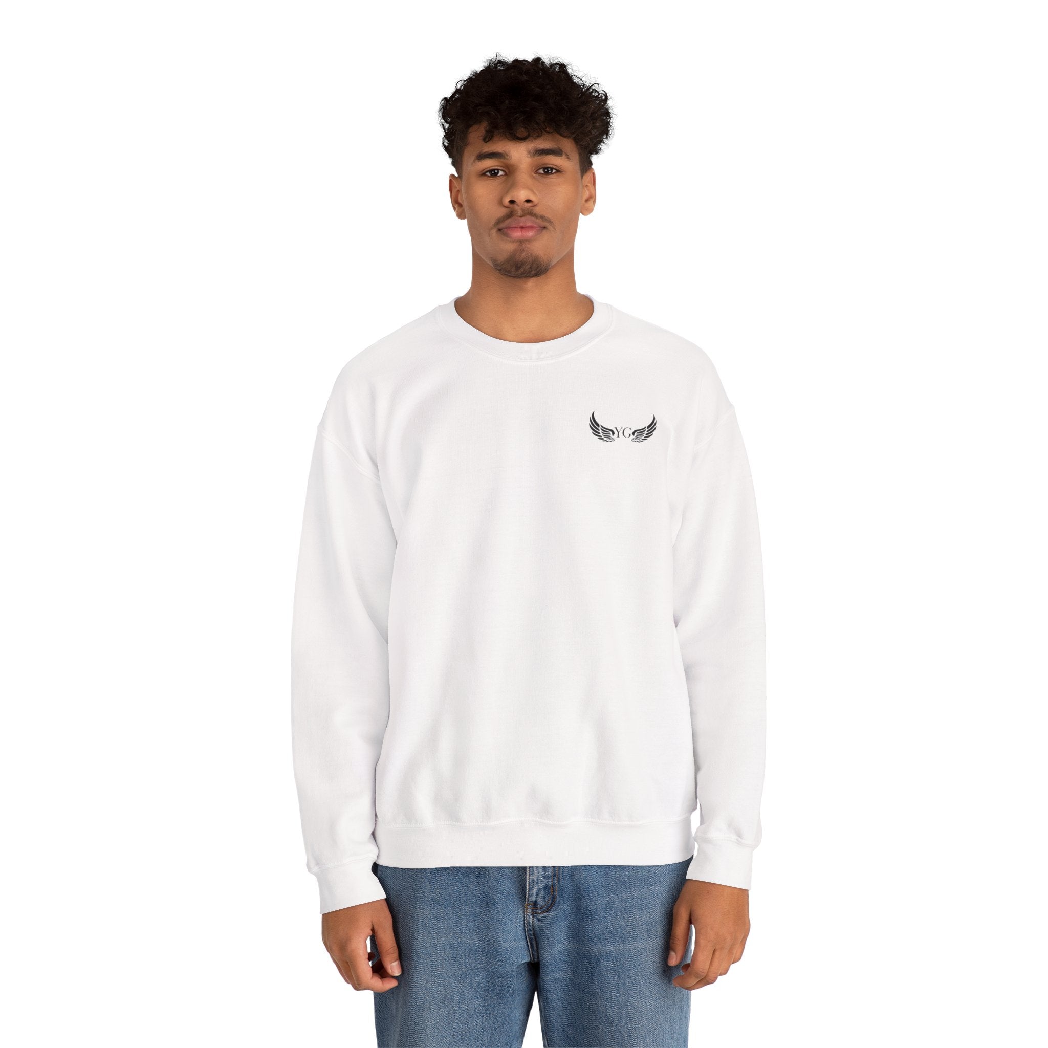 Winged Heart Crewneck Sweatshirt — Minimal Chest Emblem