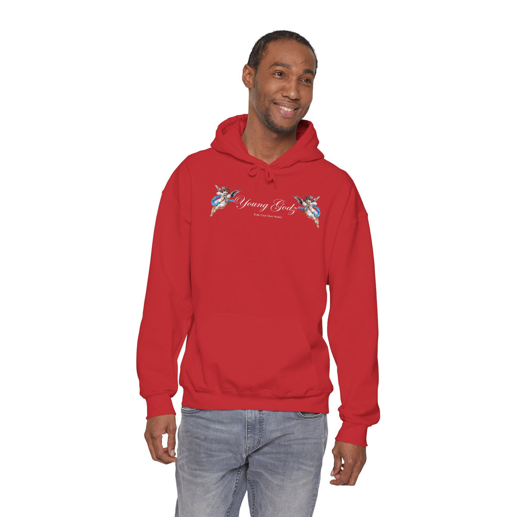 Minimal Angels Hoodie — Small Chest Wings Graphic