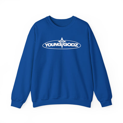 Cross Crewneck Sweatshirt — Minimal Chest Emblem