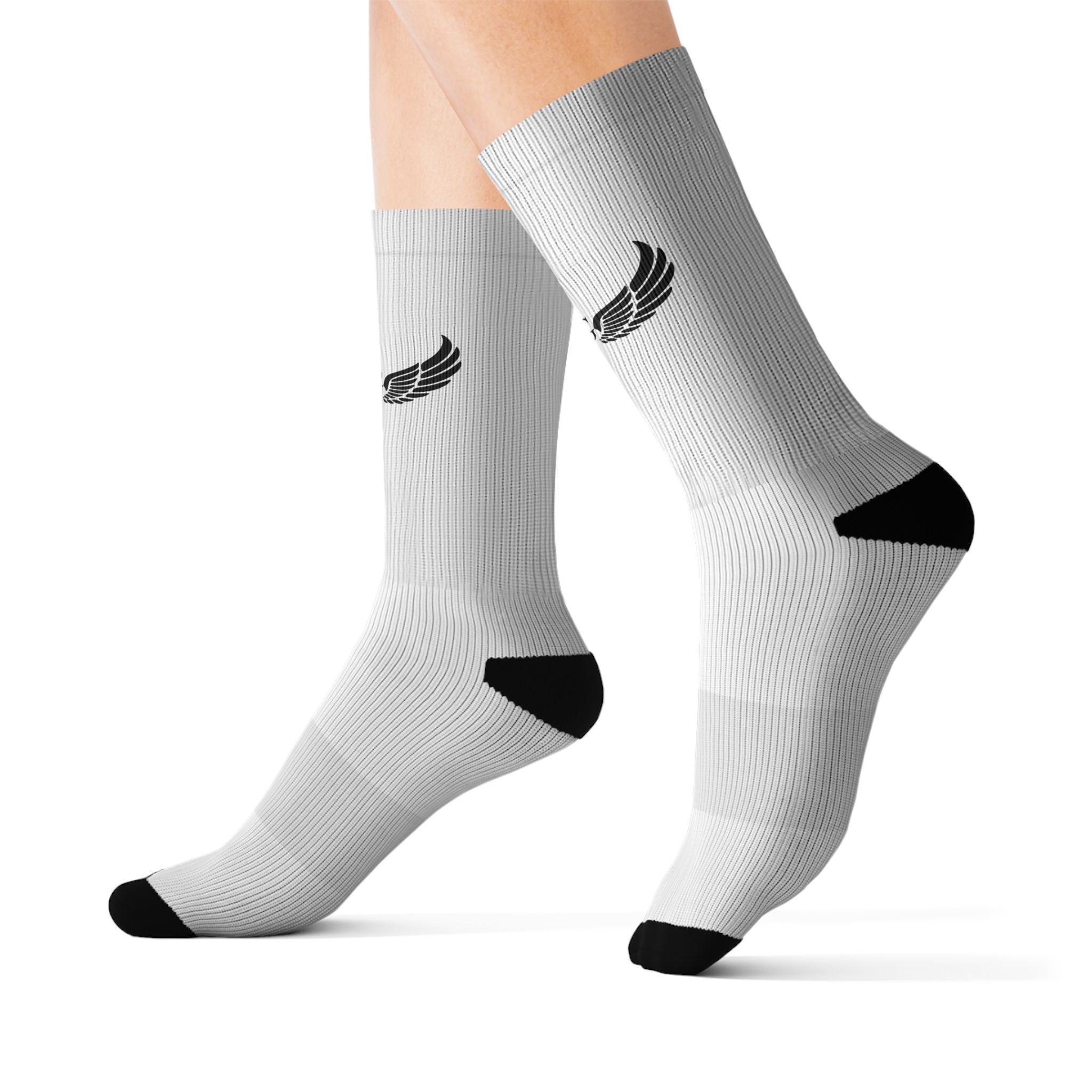 Custom Sublimation Crew Socks — Wings Accent Athletic Socks