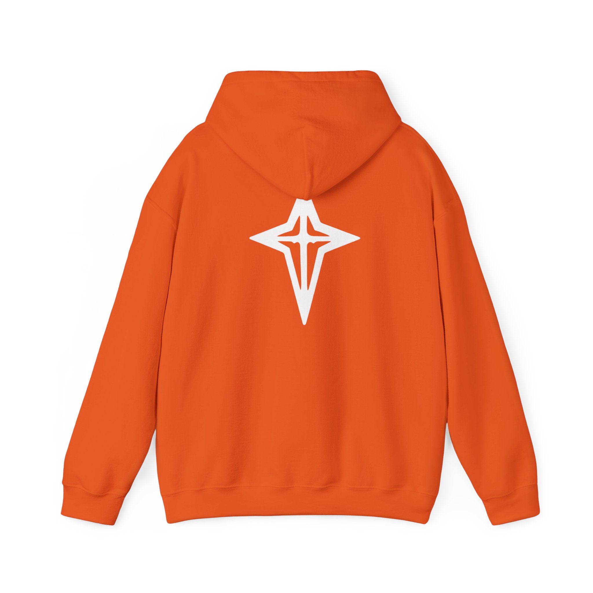 Minimal Cross Hoodie — Small Chest Wings Graphic