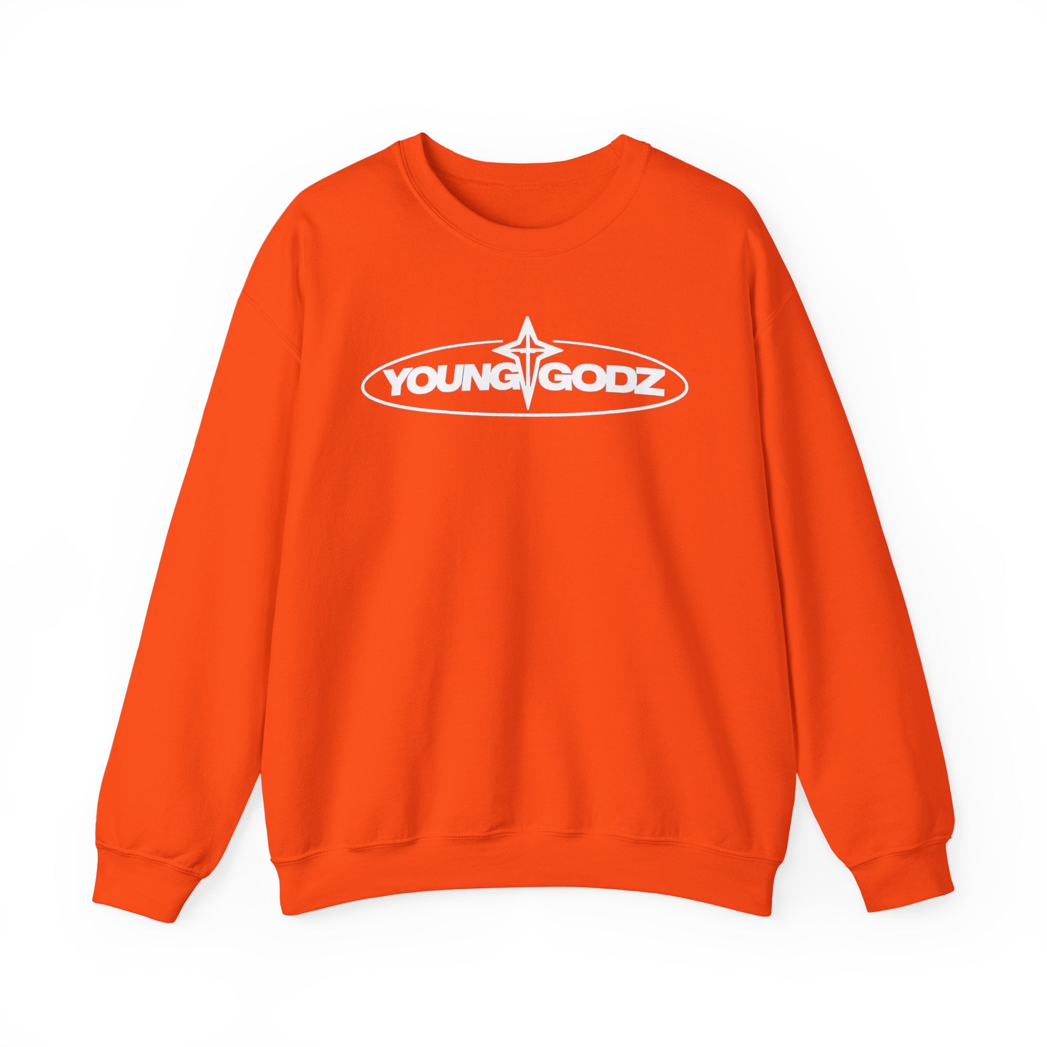Cross Crewneck Sweatshirt — Minimal Chest Emblem