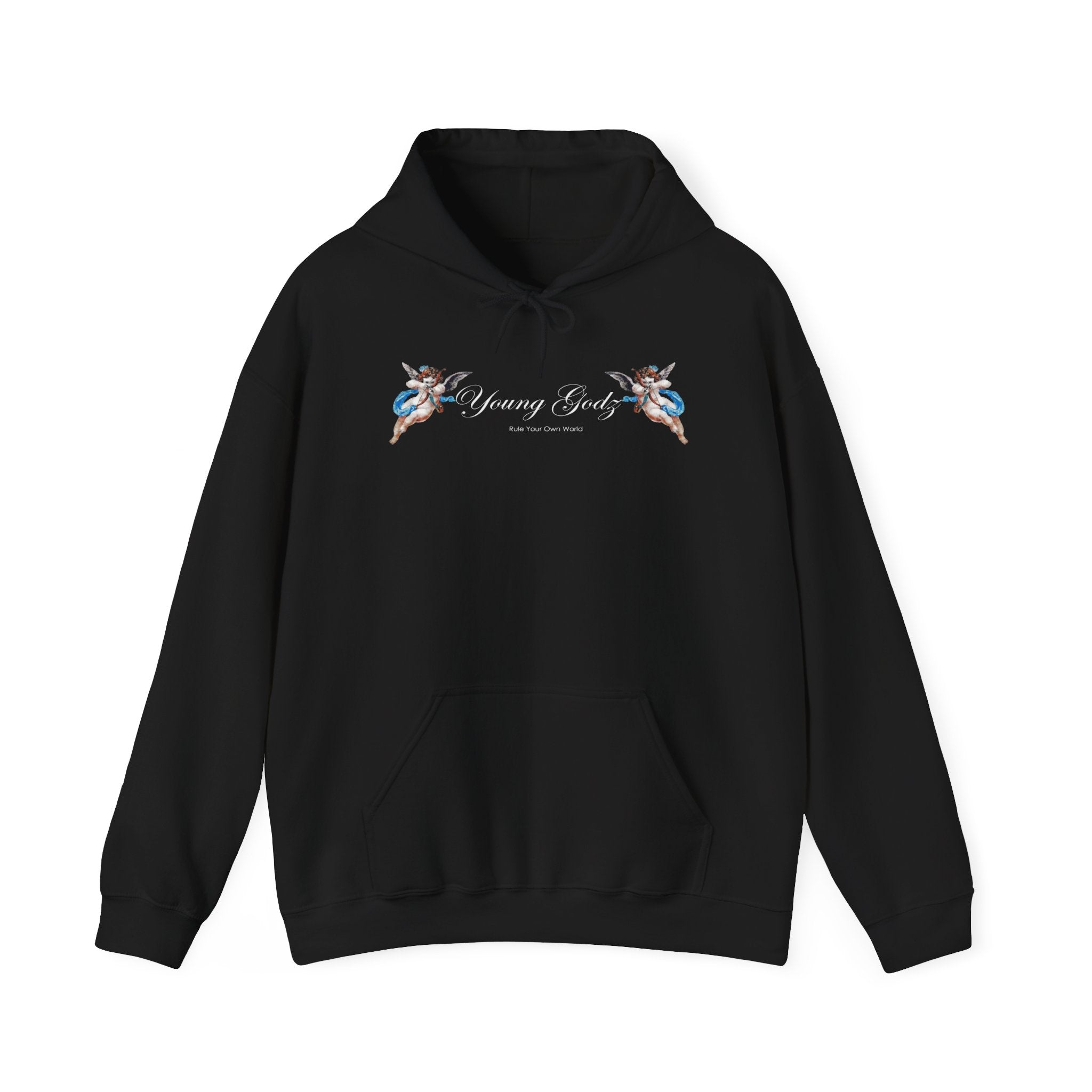 Minimal Angels Hoodie — Small Chest Wings Graphic