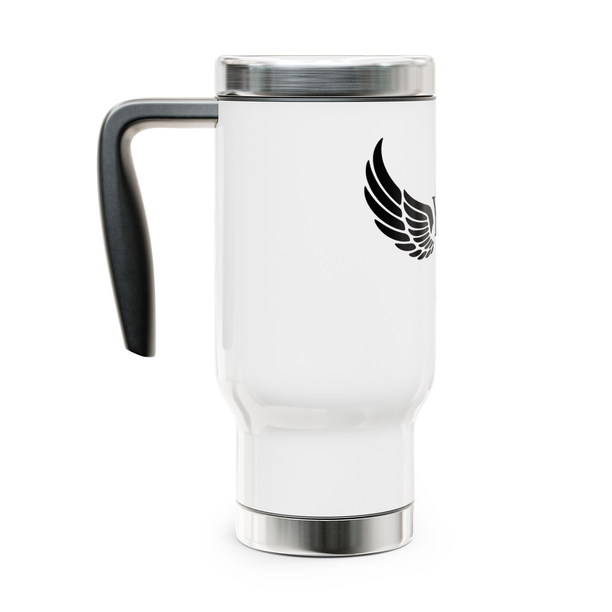 Winged Monogram Travel Mug – 14oz Stainless Steel Coffee Tumbler