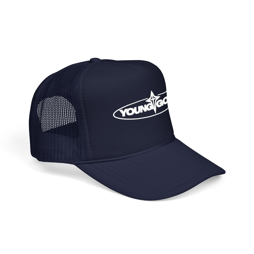Young Gods Foam Trucker Hat — Retro Cherub Logo Cap