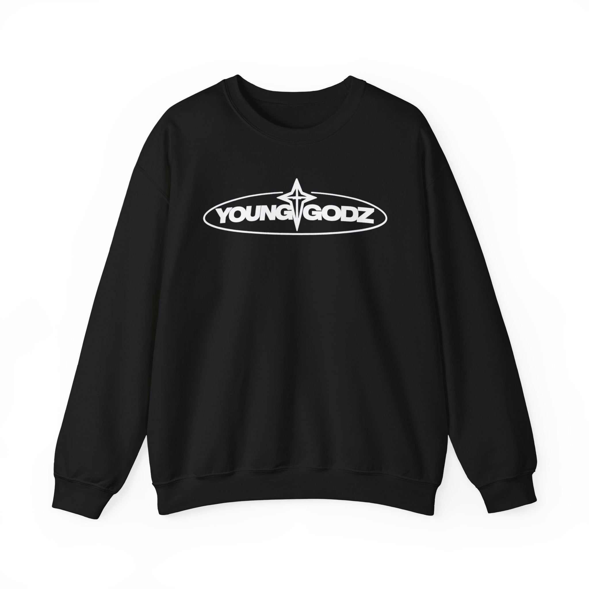 Cross Crewneck Sweatshirt — Minimal Chest Emblem