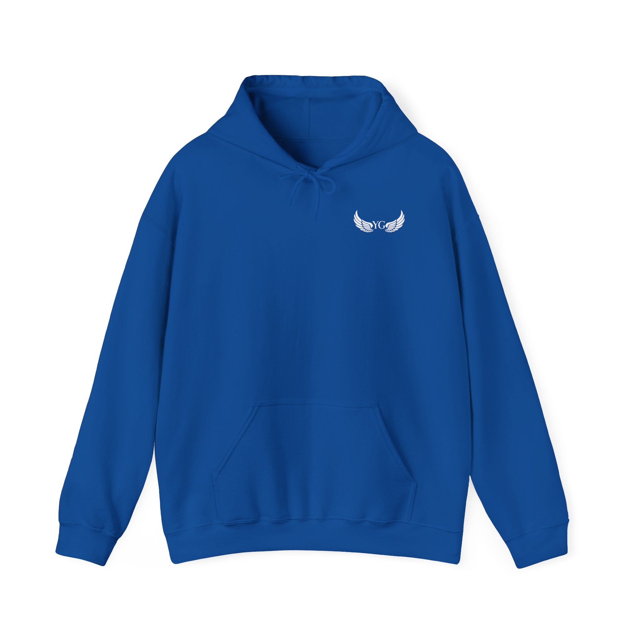 Minimal Angel Wings Hoodie — Small Chest Wings Graphic
