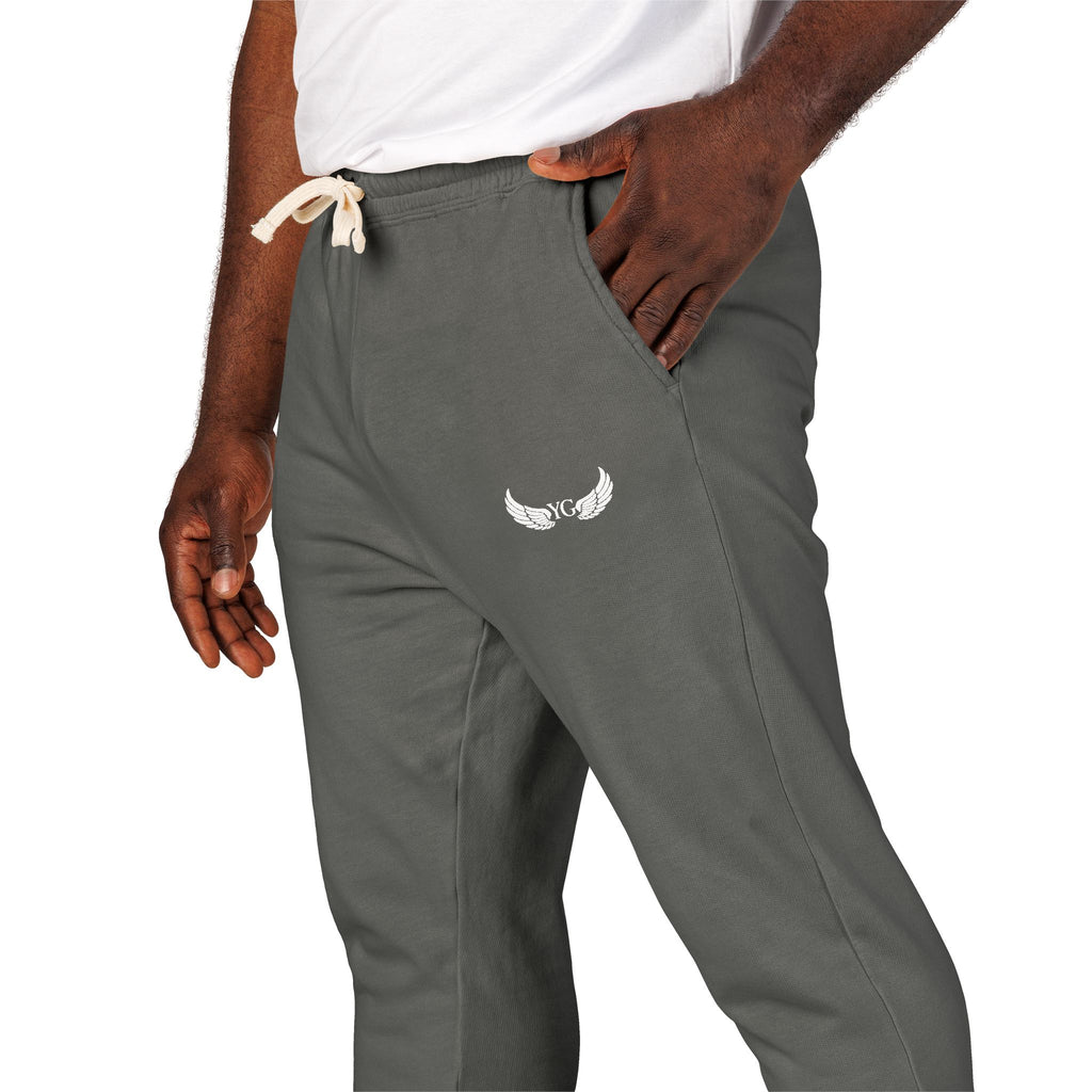 Winged Emblem Sweatpants — Minimal Angel Wings Fleece Joggers
