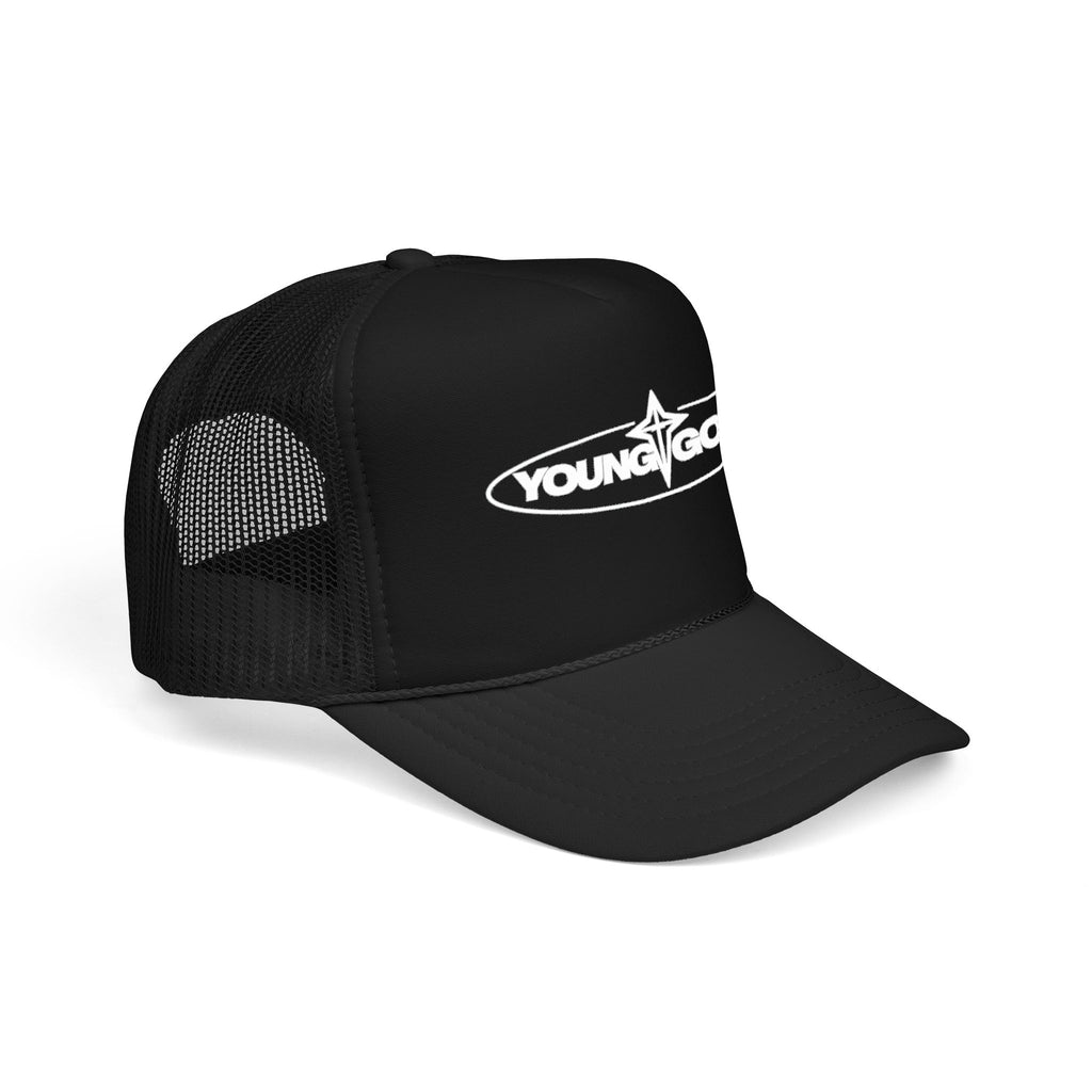 Young Gods Foam Trucker Hat — Retro Cherub Logo Cap