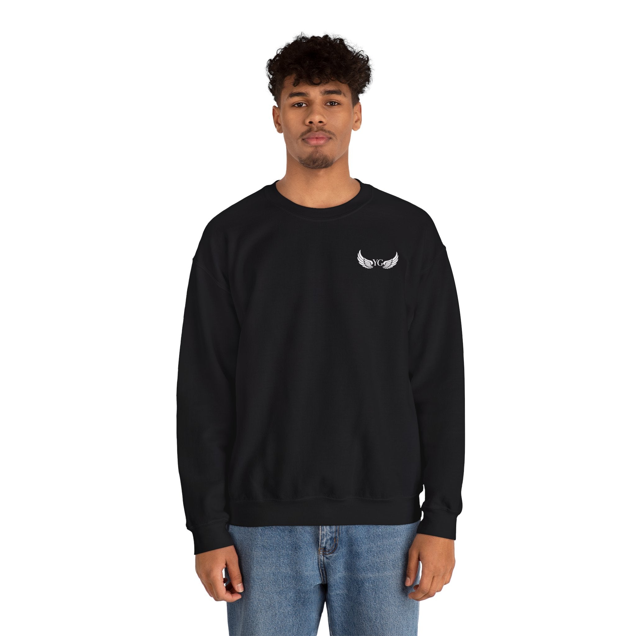 Winged Heart Crewneck Sweatshirt — Minimal Chest Emblem