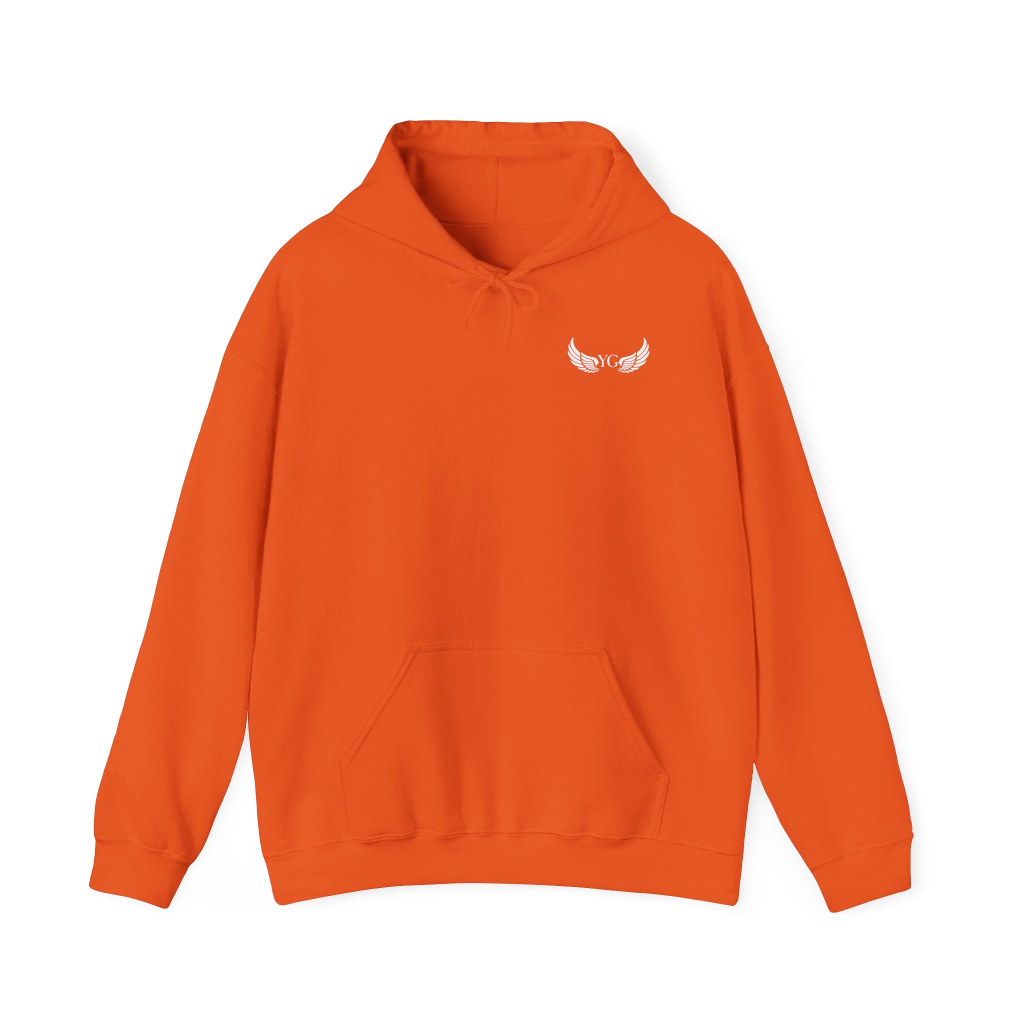 Minimal Angel Wings Hoodie — Small Chest Wings Graphic