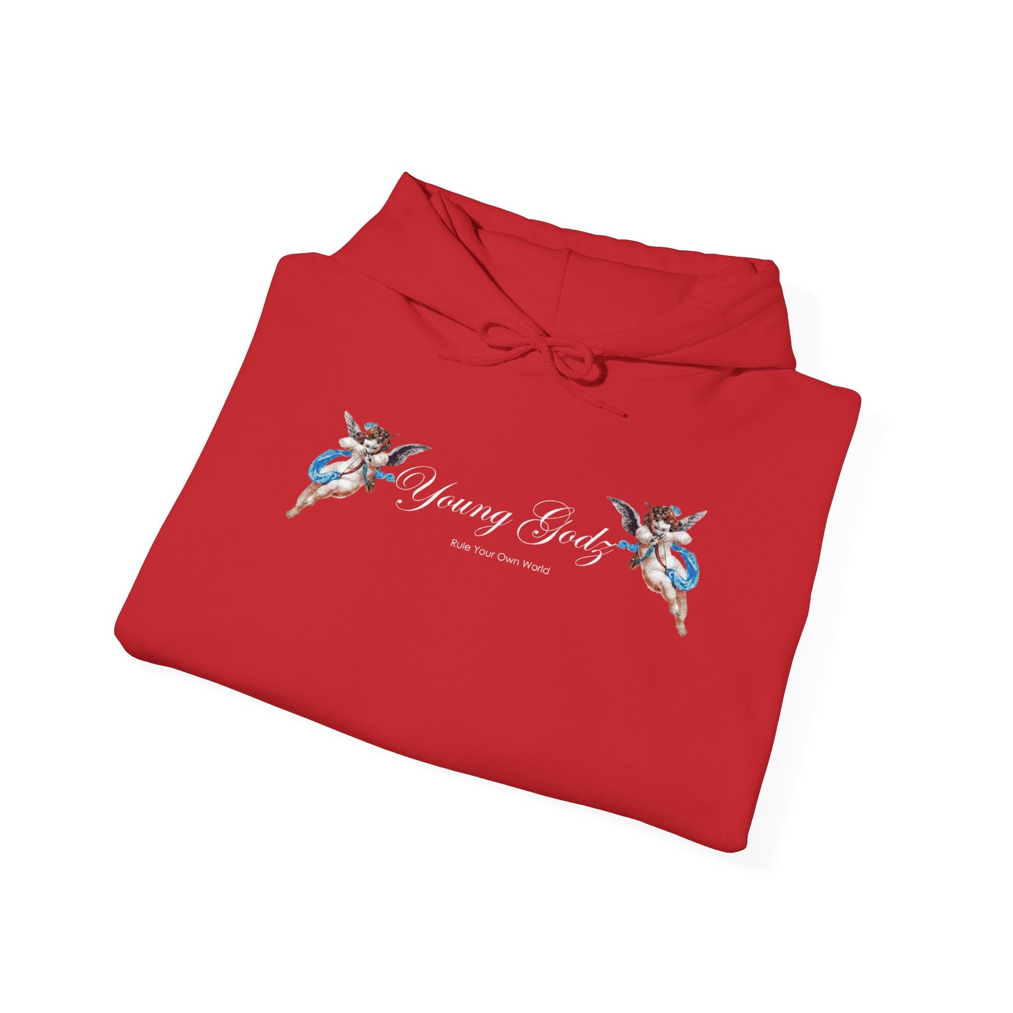 Minimal Angels Hoodie — Small Chest Wings Graphic