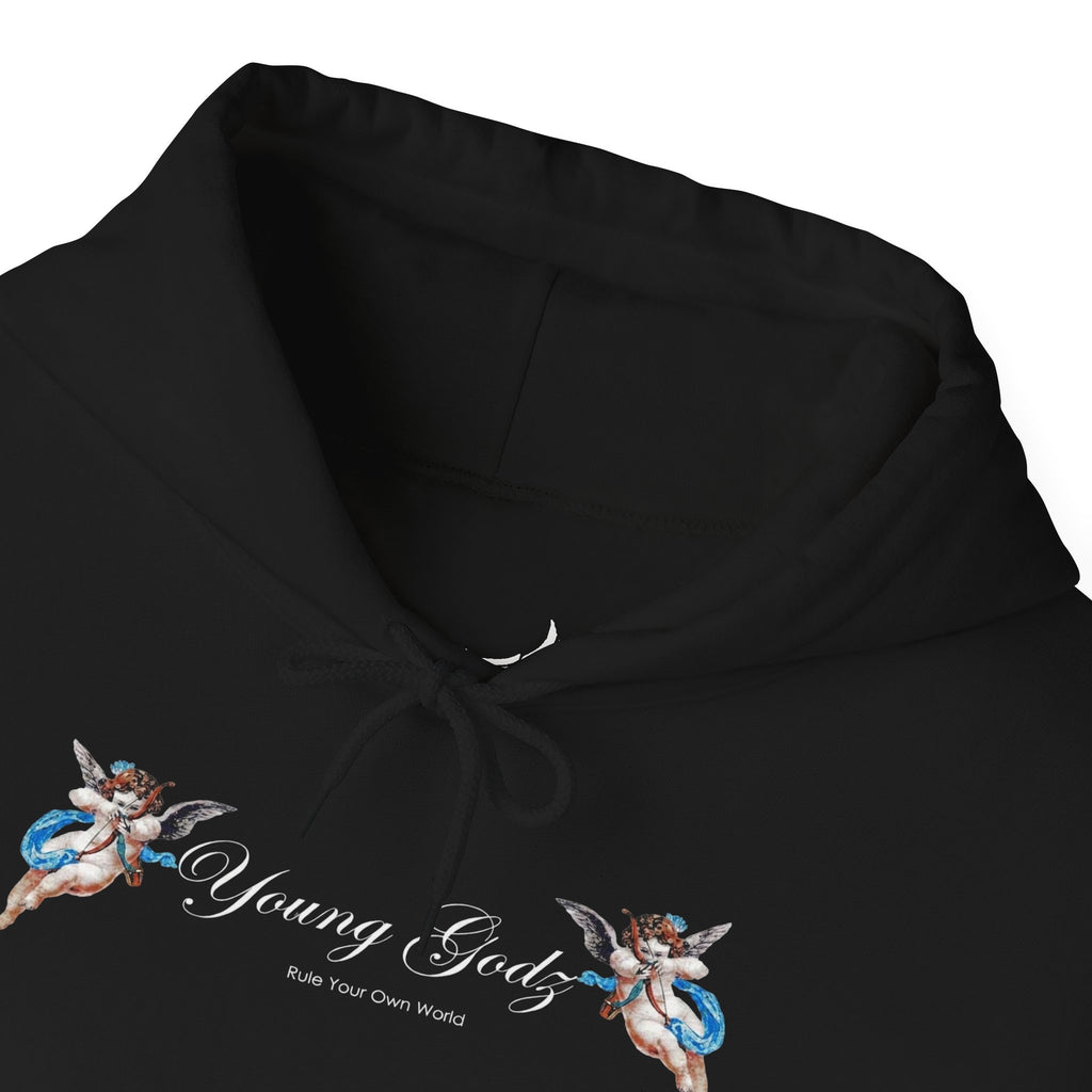 Minimal Angels Hoodie — Small Chest Wings Graphic