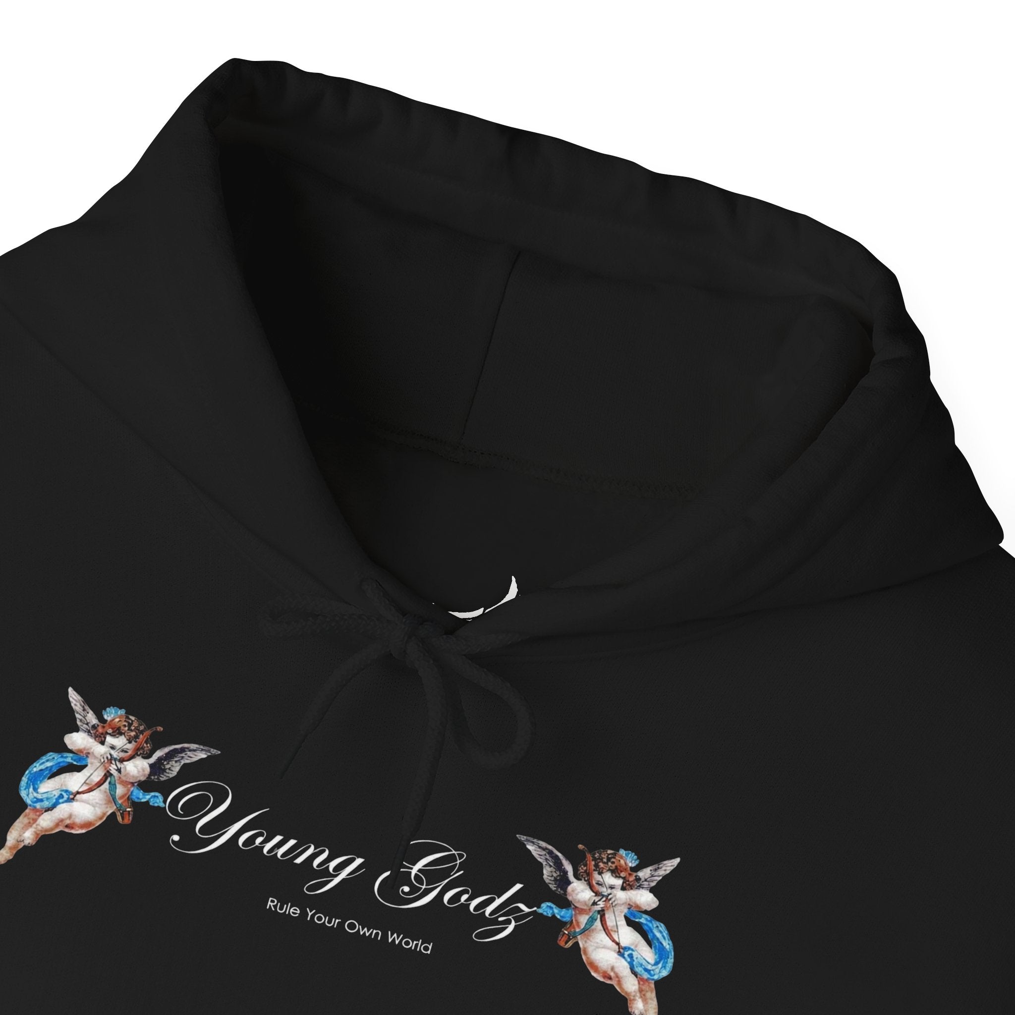 Minimal Angels Hoodie — Small Chest Wings Graphic