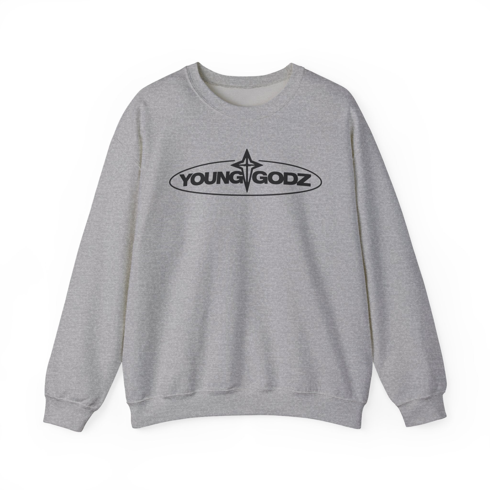 Cross Crewneck Sweatshirt — Minimal Chest Emblem