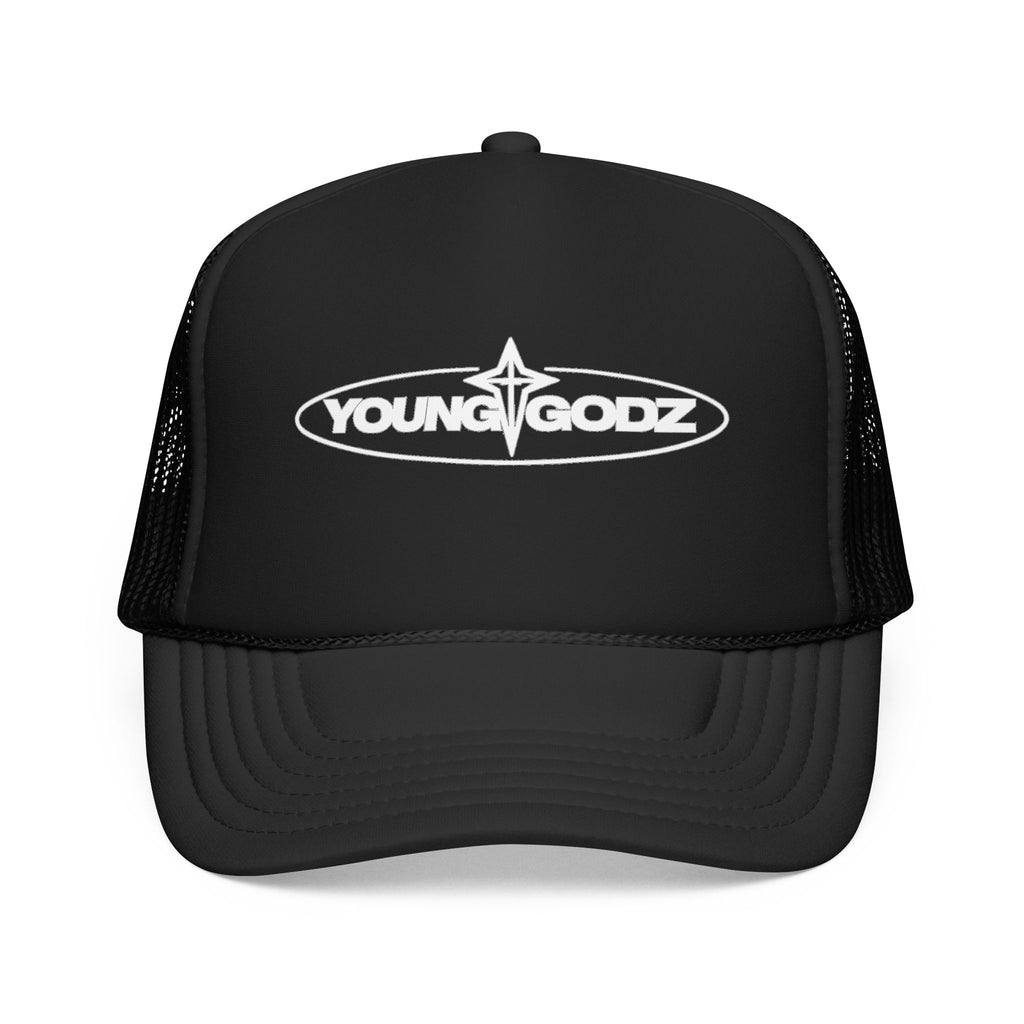 Young Gods Foam Trucker Hat — Retro Cherub Logo Cap