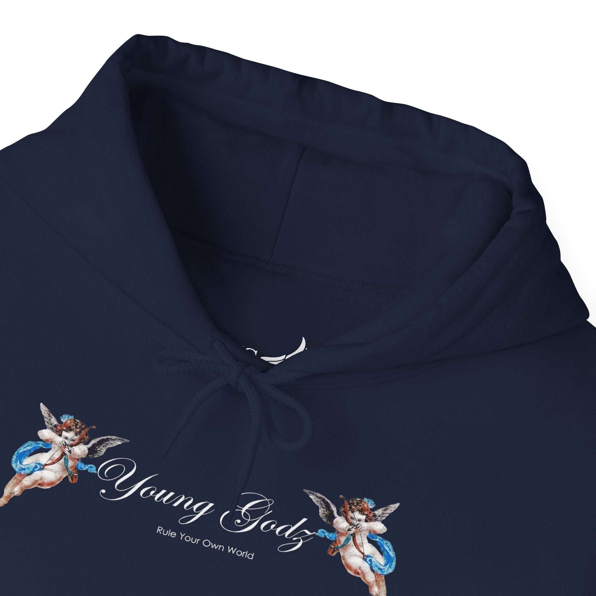 Minimal Angels Hoodie — Small Chest Wings Graphic