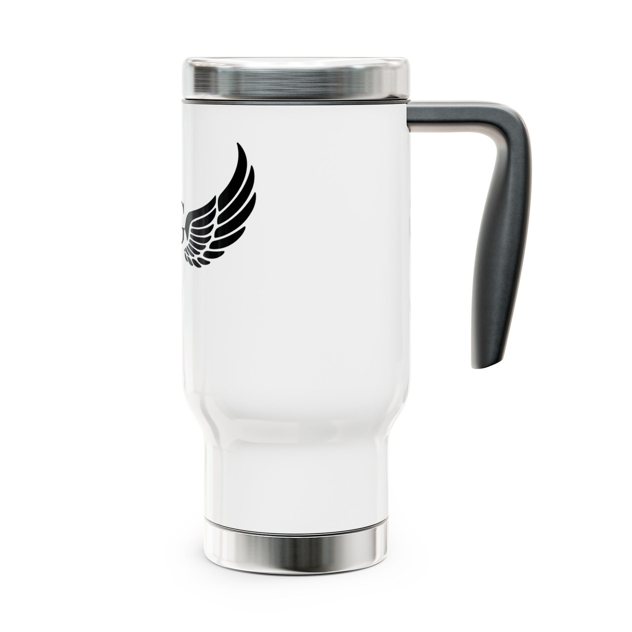 Winged Monogram Travel Mug – 14oz Stainless Steel Coffee Tumbler