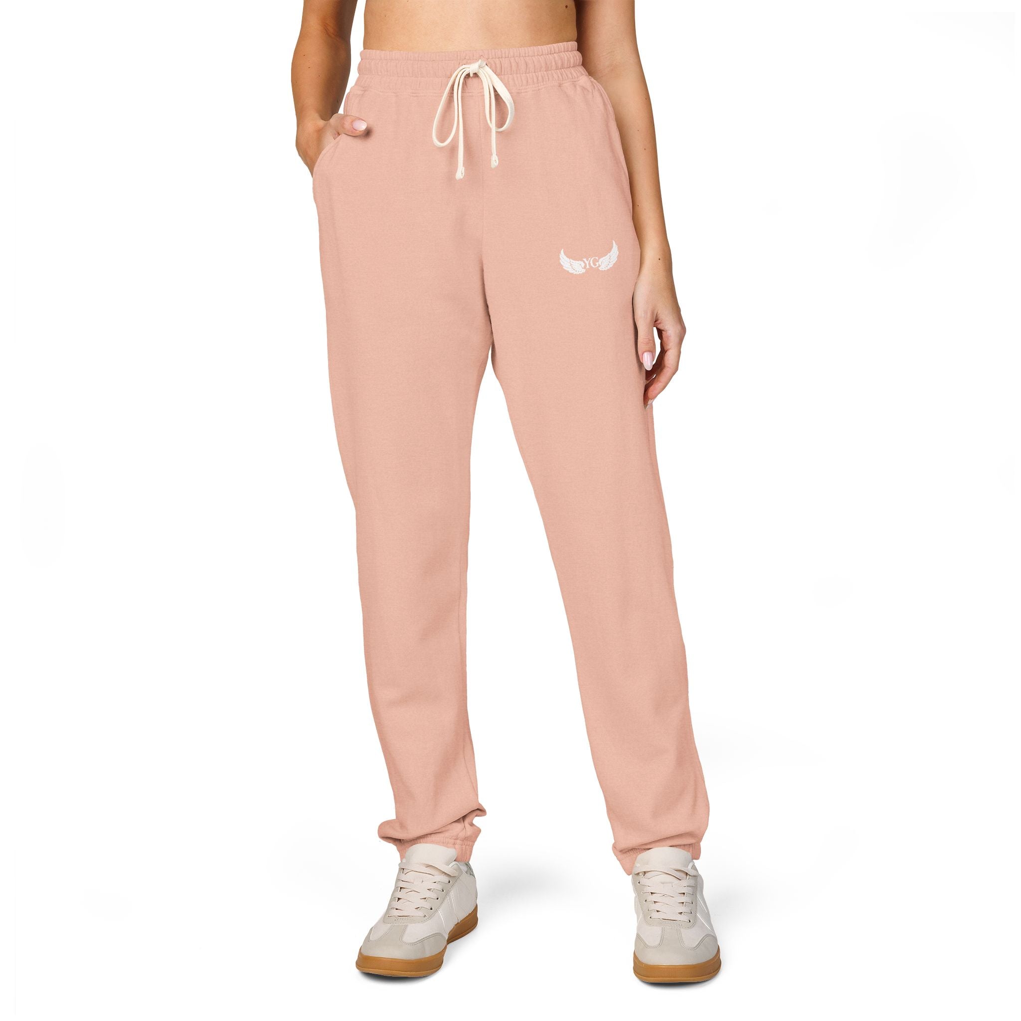 Winged Emblem Sweatpants — Minimal Angel Wings Fleece Joggers